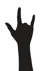 Vector silhouette of a hand on a white background, hand palm, hand silhouette, black flat hand vector illustration