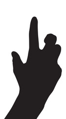 Vector silhouette of a hand on a white background, hand palm, hand silhouette, black flat hand vector illustration