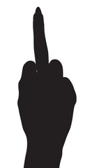 Vector silhouette of a hand on a white background, hand palm, hand silhouette, black flat hand vector illustration