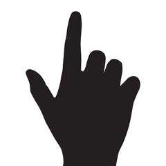Vector silhouette of a hand on a white background, hand palm, hand silhouette, black flat hand vector illustration
