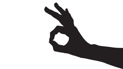 Vector silhouette of a hand on a white background, hand palm, hand silhouette, black flat hand vector illustration