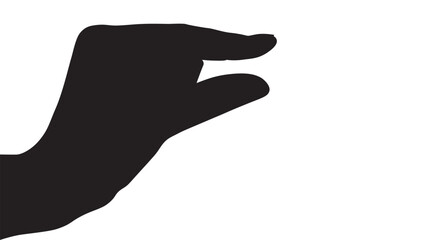 Vector silhouette of a hand on a white background, hand palm, hand silhouette, black flat hand vector illustration