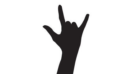 Vector silhouette of a hand on a white background, hand palm, hand silhouette, black flat hand vector illustration