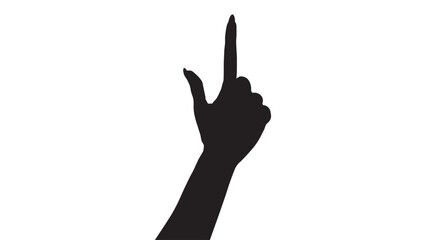 Vector silhouette of a hand on a white background, hand palm, hand silhouette, black flat hand vector illustration