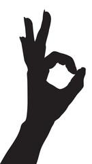 Vector silhouette of a hand on a white background, hand palm, hand silhouette, black flat hand vector illustration