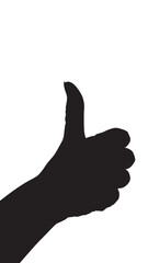 Vector silhouette of a hand on a white background, hand palm, hand silhouette, black flat hand vector illustration