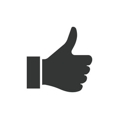 Thumbs-up symbol on a transparent background