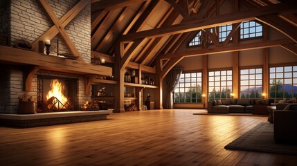 living room with fire place