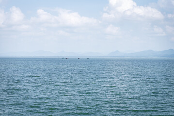 Travel in nature at a beach and tropical sea with blue sky