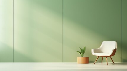 green armchair in a room