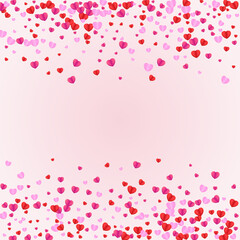 Lilac Heart Background Pink Vector. Wallpaper Pattern Confetti. Red Color Texture. Violet Heart Valentine Frame. Tender Celebration Illustration.