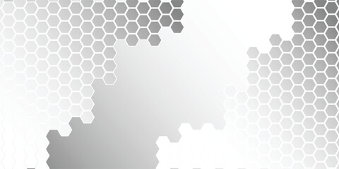 Abstract white and gray hexagon background, Abstract. Embossed hexagon, light and shadow, Vector