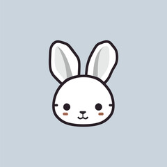 Fototapeta premium Vector of a cute rabbit head design, Rabbit Line Logo. Vector rabbit for your design. Animal.