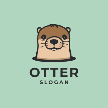 vector illustration. logo illustration of an otter made into a cute cartoon. flat cartoon style isolated vector
