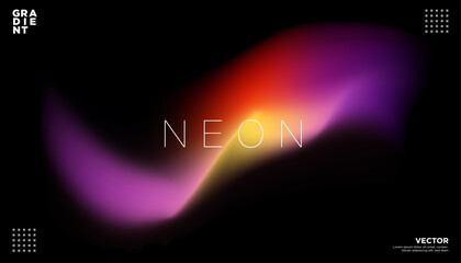 Minimalist Neon background. Fluid energy dynamic template backdrop. Trendy art. Vector Illustration. 
