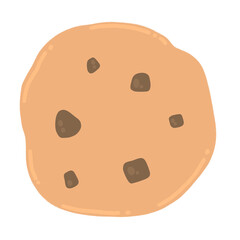 Chocolate Chip Cookie Cartoon illustration Chocolate Chip Cookie Isolated Cute Cookie Dessert Cartoon