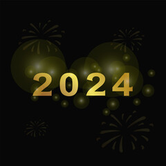 happy new year 2024 with just the year numbers on a black background