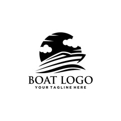 Boat and Sea Logo Sign Design