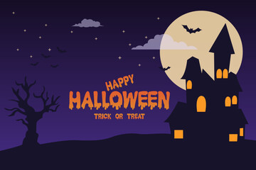 Halloween Background, happy halloween greeting card, halloween wallpaper, trick or treat. Halloween vector art background.