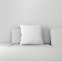 Blank Pillow Mockup on Sofa Against White Background