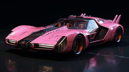Car 1980 cyberpunk pink