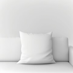 Fototapeta na wymiar Blank Pillow Mockup on Sofa Against White Background