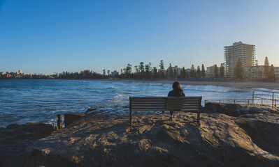 Manly Beach Sydney, Australia.  Women looking at sea