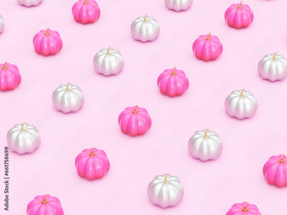 Poster halloween pumpkin pattern background. 3d rendering