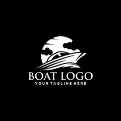 Boat and Sea Logo Sign Design