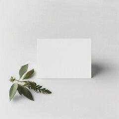 Blank Business Card Mockup on Table with White Background