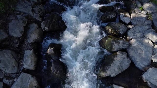 River with stones and trees byside