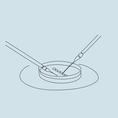 Vector medical and medicine laboratory,  pipette line art