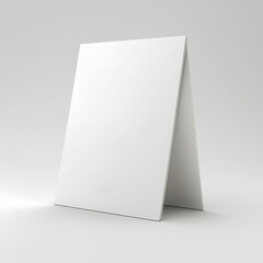 Blank Table Sign Mockup on Table with White Background
