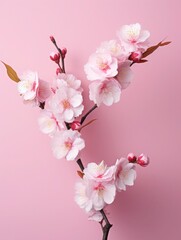 Pink cherry blossoms,pink sakura,beautiful cherry blossoms pastel pink background. Cherry blossoms are beautiful and pleasing to the eye. Makes you feel relaxed like you're in nature. Generative ai