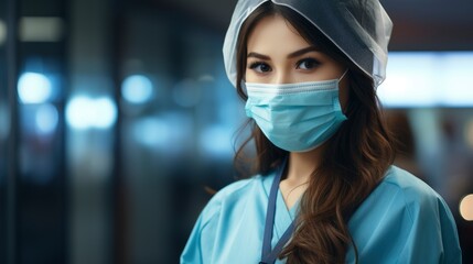 Fototapeta na wymiar Covid Healthcare Medical Concept Impressed Asian Woman , Background Images , Hd Wallpapers, Background Image