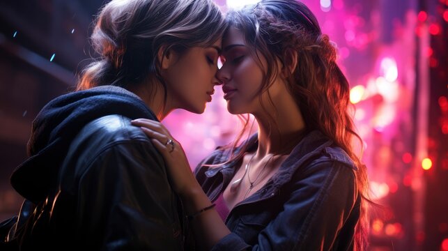 Girls Kissing Hyper Realism 8K Hd Cinemarography , Background Images , Hd Wallpapers, Background Image