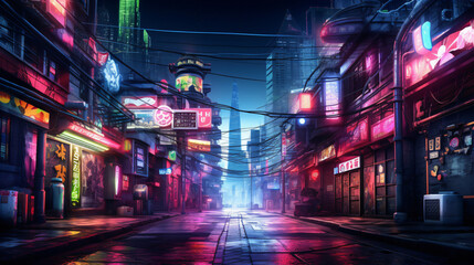 City neon alley