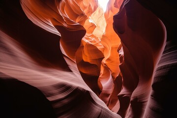 Impressive rock formation in Arizona's Antelope Canyon. Generative AI