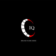 IQ logo. I Q design. White IQ letter. IQ, I Q letter logo design. Initial letter IQ linked circle uppercase monogram logo. I Q letter logo vector design. 