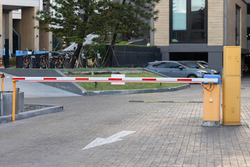 automatic barrier for home village security system with CCTV.