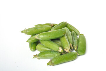 Peas on a white background