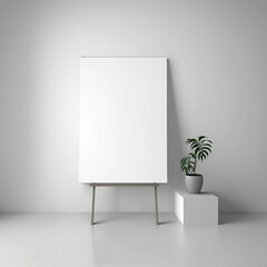 Blank Easel with White Background Mockup