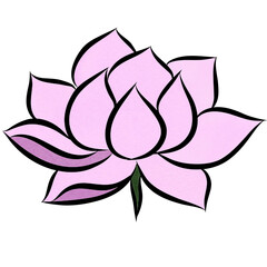 Obraz premium Pink Lotus,creative with illustration in flat design.
