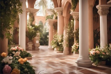 Temple columns wedding digital backdrop photography background wedding ancient palace maternity props floral wedding overlays garden props