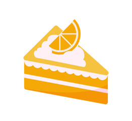 Orange Cake vector element on White background.