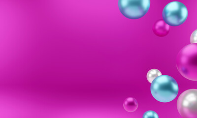 Colorful wallpaper. Abstract objects on a colored background. Trendy illustration design. 3d rendering.