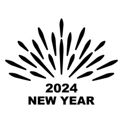 Obraz premium Fireworks icon. New year 2024