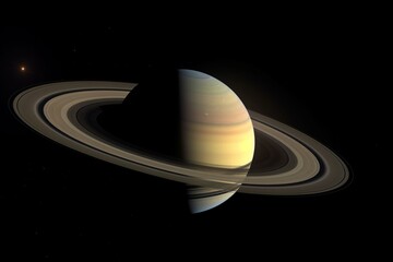Saturn - planet circled by rings. Generative AI