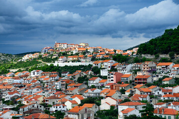 Panorama of new part of Sibenik, Dalmatia, Croatia, Balkans, Europe