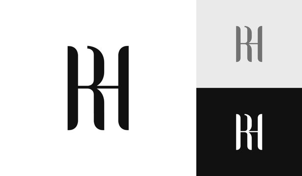 Letter RH initial monogram logo design